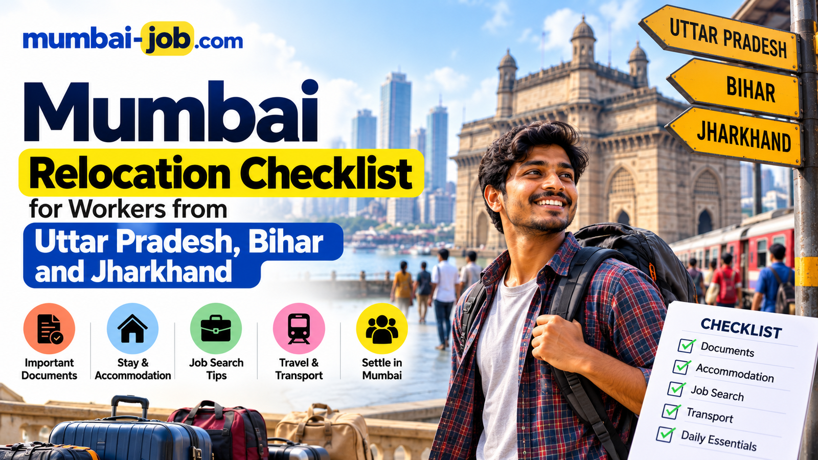 Mumbai Relocation Checklist for Workers from Uttar Pradesh, Bihar and Jharkhand - Mumbai Job Company